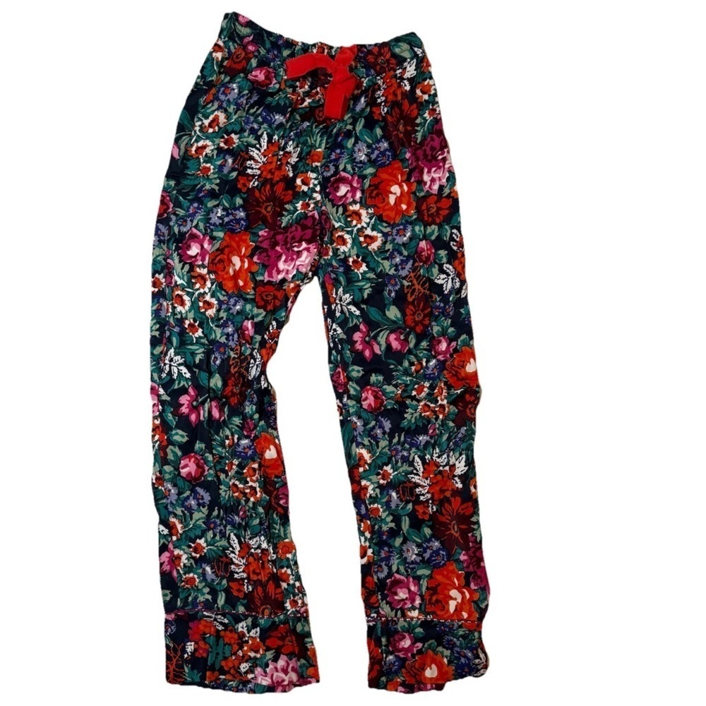 Anthropologie Floreat Pajama Set 2 piece XSmall Floral Colorful Top & Pants Boho - Picture 9 of 13